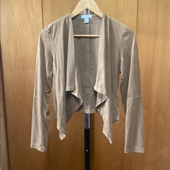 Chic Tan Draped Cardigan - Picture 1 of 9